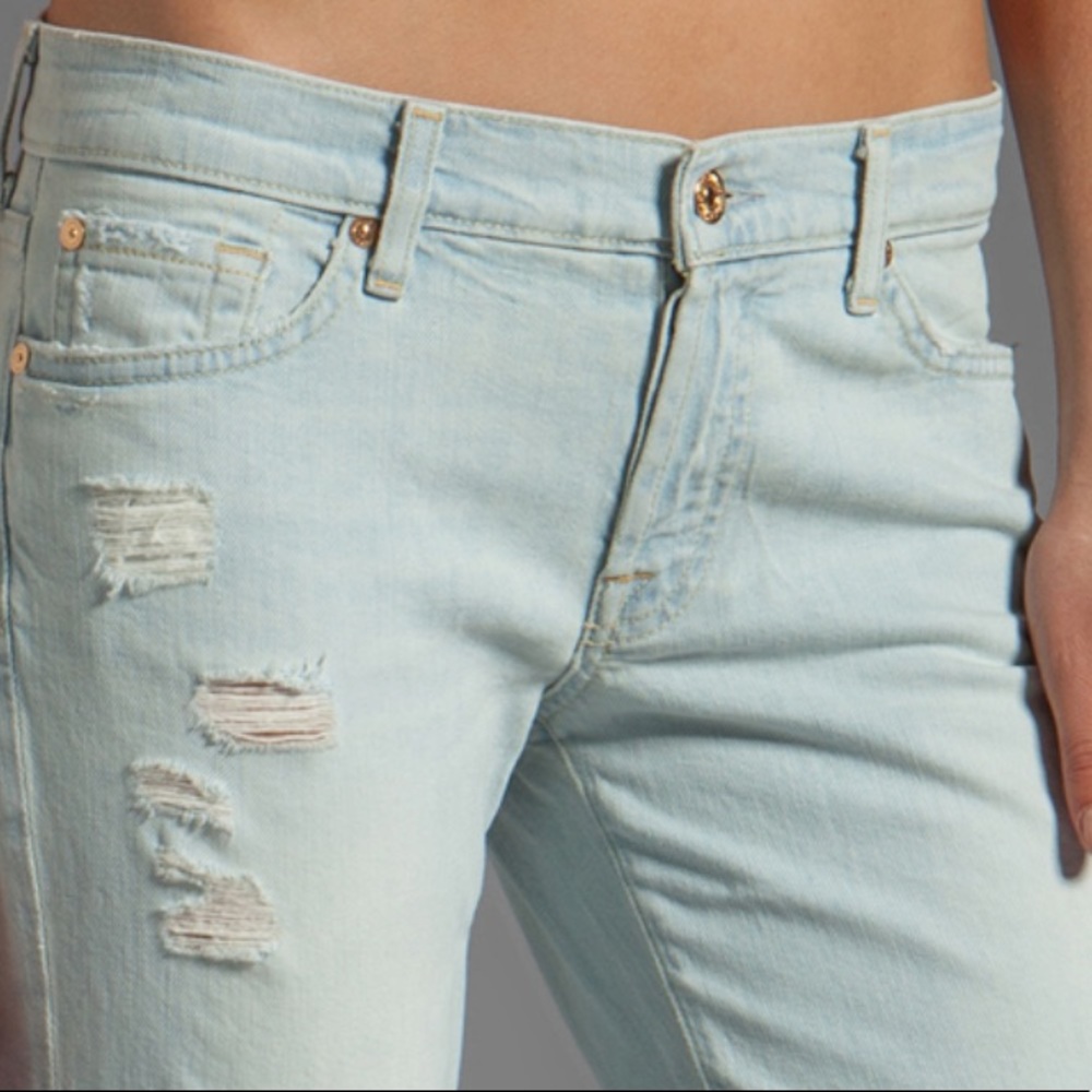 NWT 7 For All Mankind Josefina Destroyed Skinny Boyfriend Jeans 31 - Picture 4 of 12